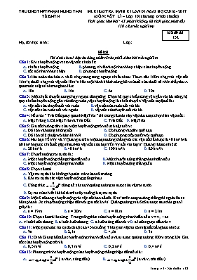 Đề kiểm tra định kỳ Vật lí lớp 10 - Mã đề 132 - Năm học 2016-2017 - Trường THPT Phạm Hồng Thái
